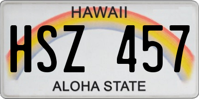 HI license plate HSZ457