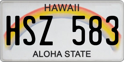HI license plate HSZ583