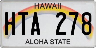 HI license plate HTA278