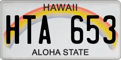HI license plate HTA653