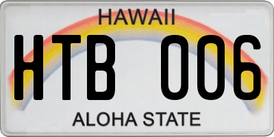 HI license plate HTB006