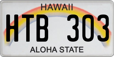 HI license plate HTB303