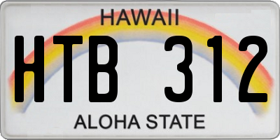 HI license plate HTB312