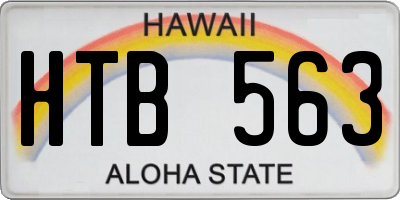 HI license plate HTB563