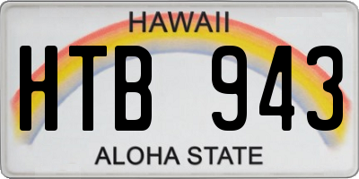 HI license plate HTB943