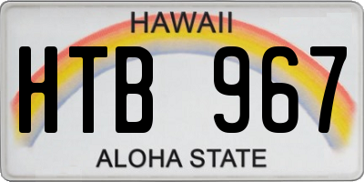 HI license plate HTB967