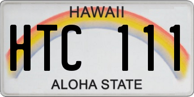 HI license plate HTC111
