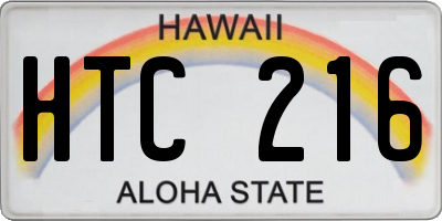 HI license plate HTC216