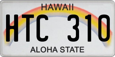 HI license plate HTC310
