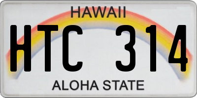 HI license plate HTC314