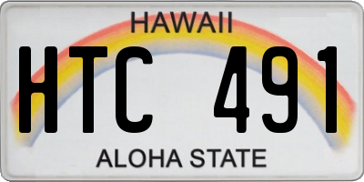 HI license plate HTC491