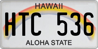 HI license plate HTC536