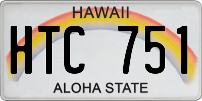HI license plate HTC751