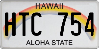 HI license plate HTC754