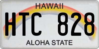 HI license plate HTC828