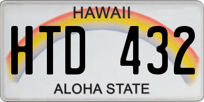 HI license plate HTD432