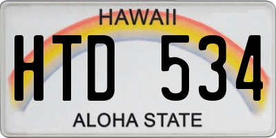 HI license plate HTD534