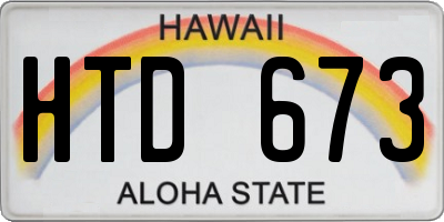 HI license plate HTD673
