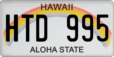 HI license plate HTD995