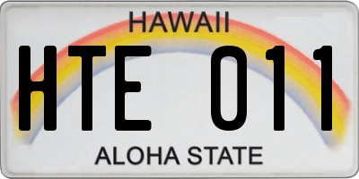 HI license plate HTE011