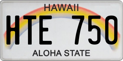 HI license plate HTE750