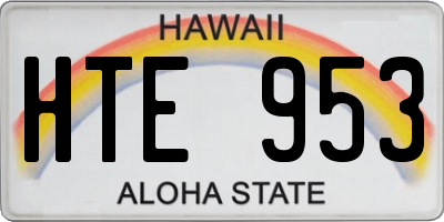 HI license plate HTE953