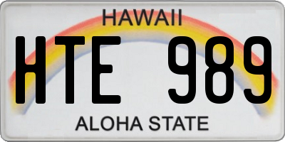 HI license plate HTE989