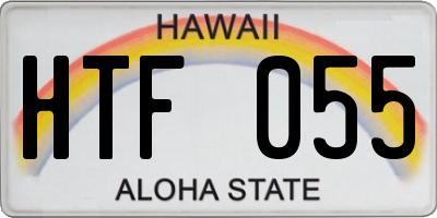 HI license plate HTF055