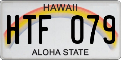 HI license plate HTF079