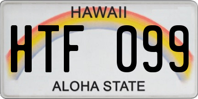 HI license plate HTF099