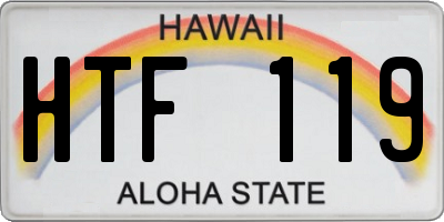 HI license plate HTF119