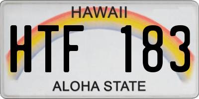 HI license plate HTF183