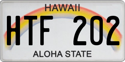 HI license plate HTF202