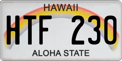 HI license plate HTF230