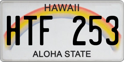 HI license plate HTF253
