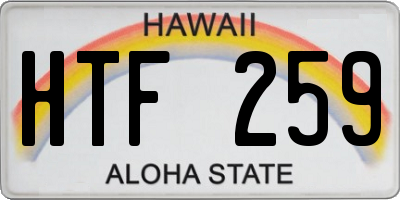 HI license plate HTF259
