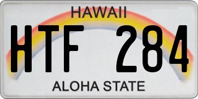 HI license plate HTF284