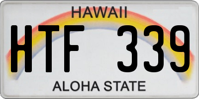 HI license plate HTF339