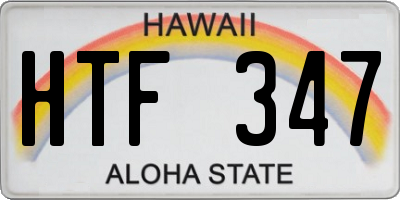 HI license plate HTF347