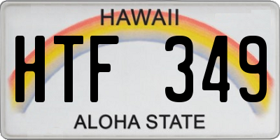 HI license plate HTF349