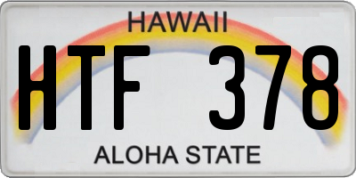 HI license plate HTF378
