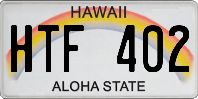 HI license plate HTF402