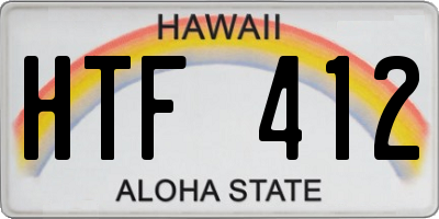 HI license plate HTF412