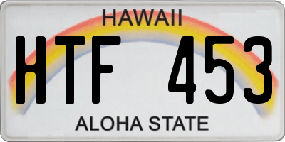 HI license plate HTF453