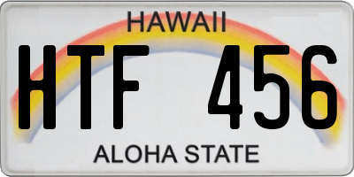 HI license plate HTF456