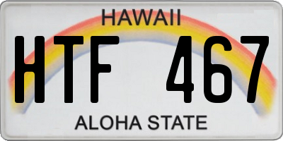 HI license plate HTF467