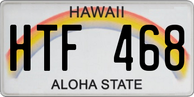 HI license plate HTF468
