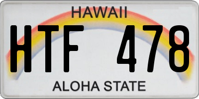 HI license plate HTF478