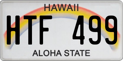 HI license plate HTF499