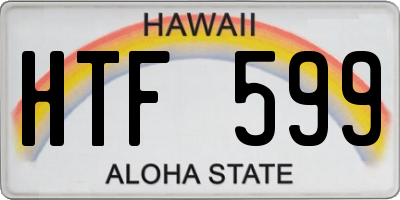 HI license plate HTF599